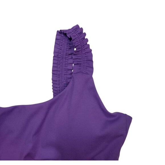 Purple Ruched Strap Sports Bra By Sincerely Jules Active, Size L. - Picture 5 of 9